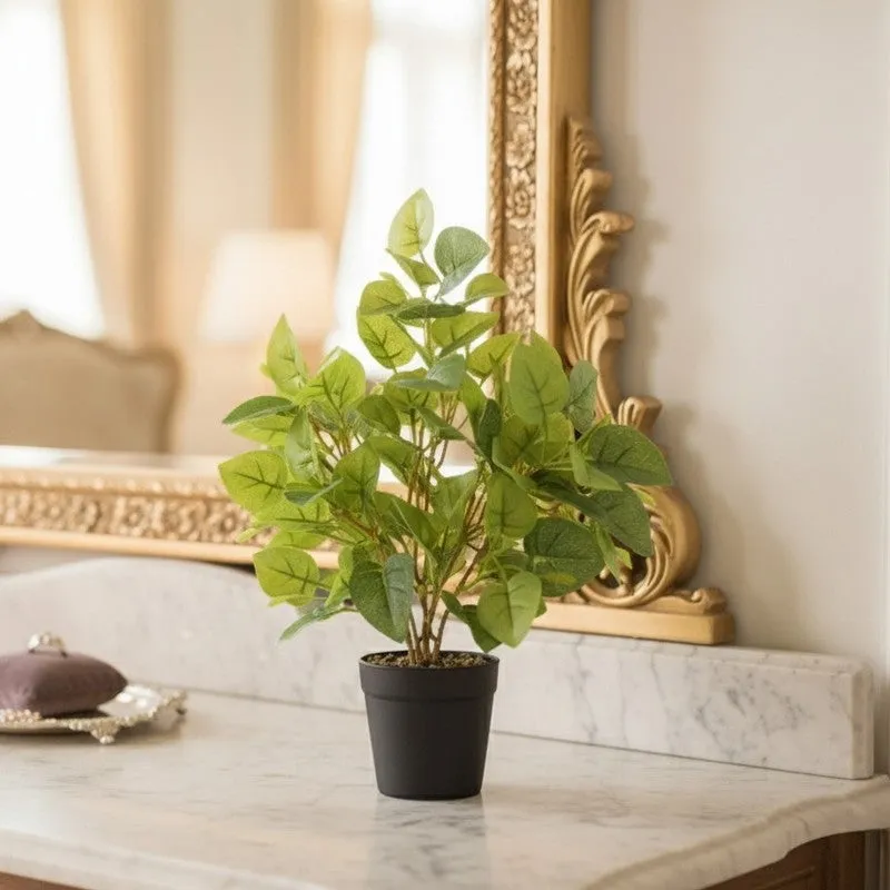 Baby Pothos Artificial Plant With Black Fiber Pot - 1 Feet media 5