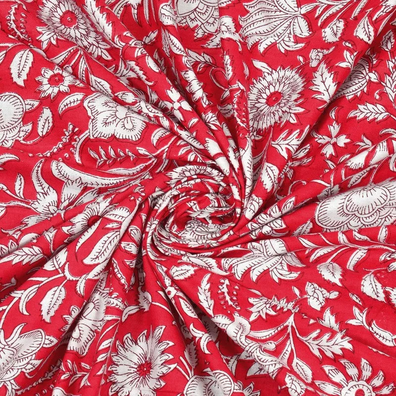 Blossomar Cotton Bedsheet (Red,White) - 240 TC media 5