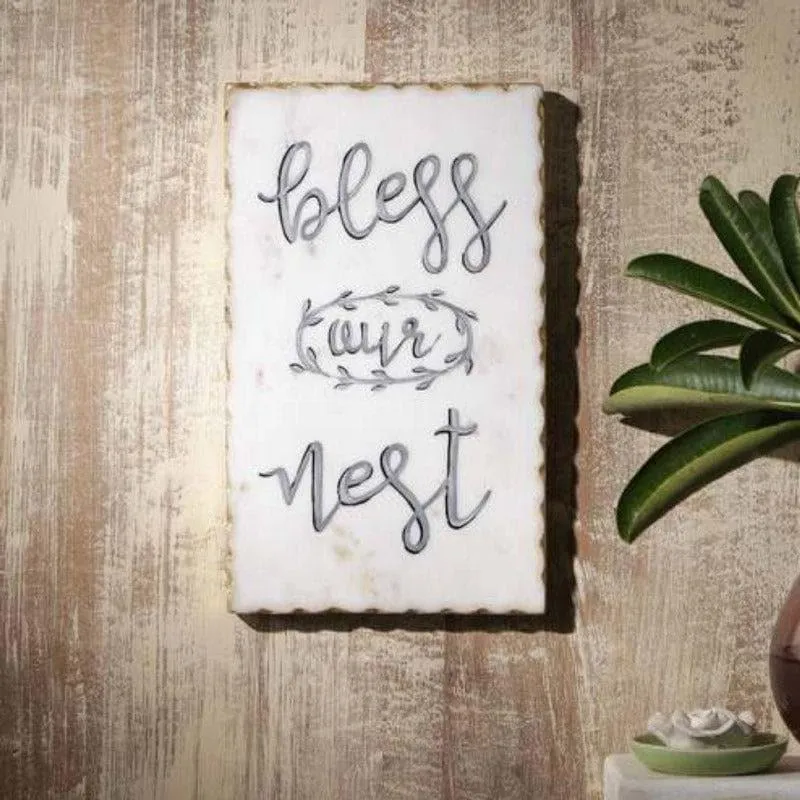 Bless Our Nest Hand Painted Marble Wall Accent media 3