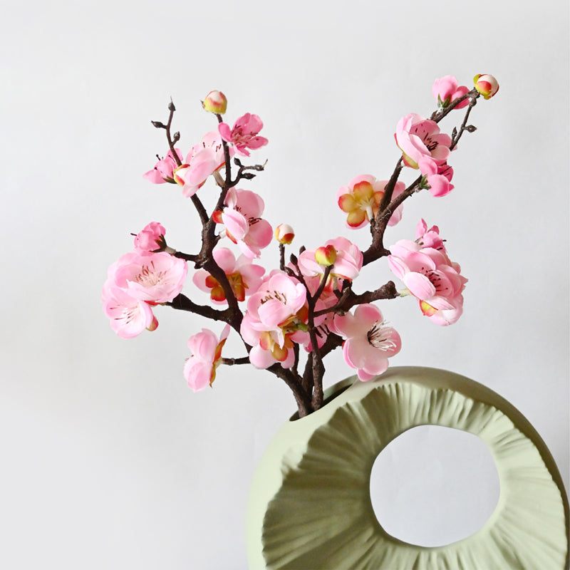 Artificial Plum Blossom Flower Stick - Pink media 4