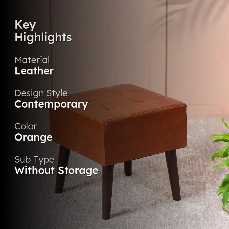 Timber Block Ottoman - Orange media 2