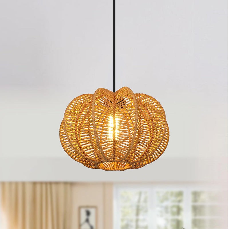Casa Cane Raffia Round Ceiling Lamp - Beige media 3