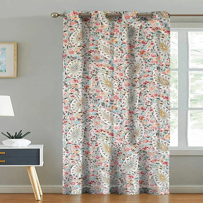 Ocane Floral Cotton Curtain media 1