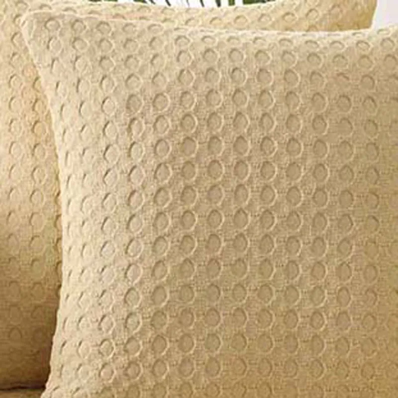 Saigon Street Solid Cotton Cushion Cover (Beige) - Set Of Two media 3