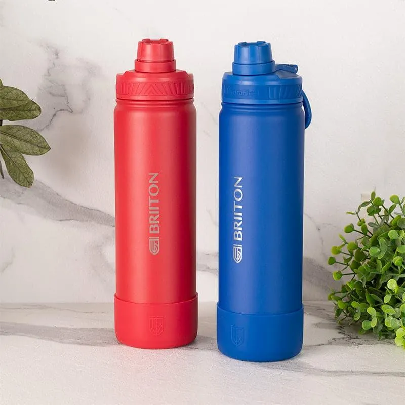 Quench Chic Hot & Cold Thermos Water Bottle (Red & Blue, 750 mL Each) - Set Of Two media 1