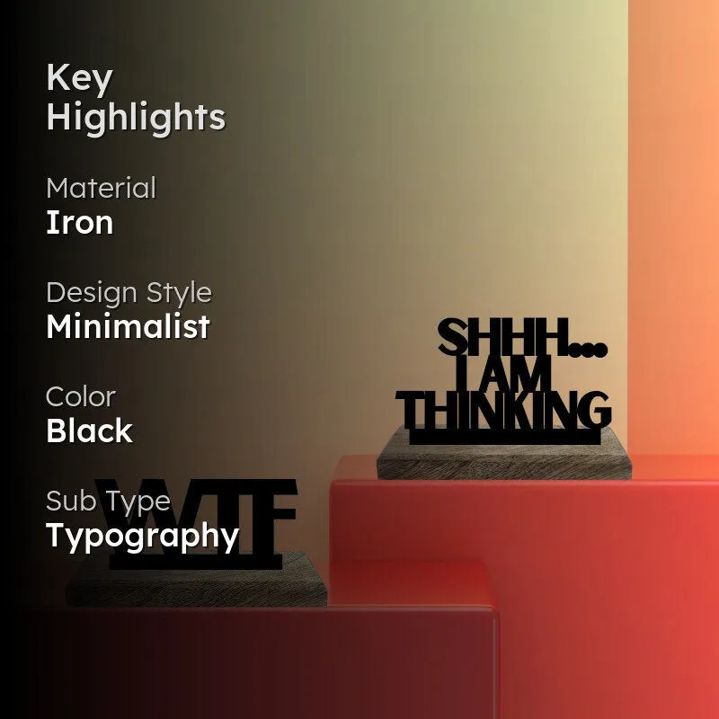 Contemplative Silence Typography Showpiece - Set Of Two media 2