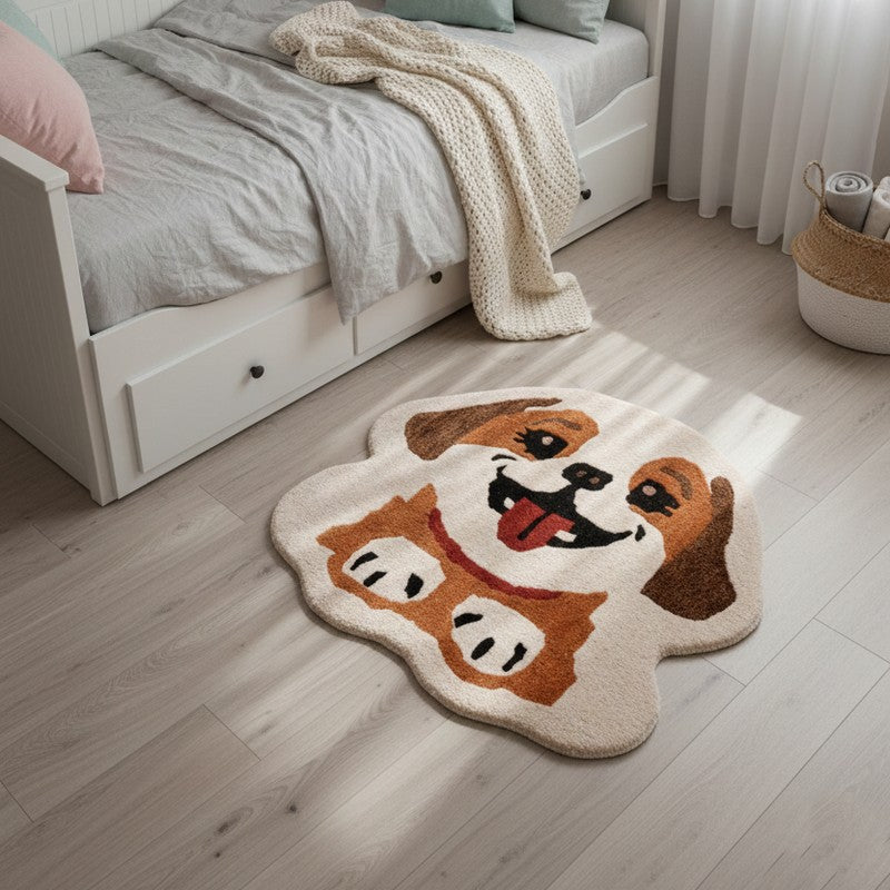 Cute Pup Cotton Carpet - 2 x 2 ft