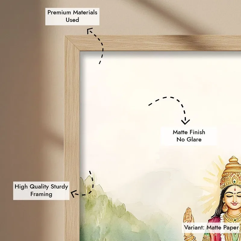 Vishnupriya Spiritual Archival Paper Wall Painting - Natural Brown Frame media 6