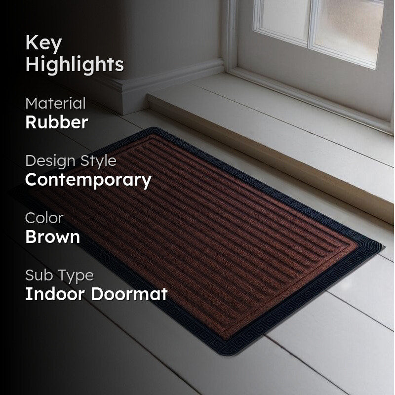 Stepsy Anti-Skid Rubber Rubber Door Mats - Brown media 2