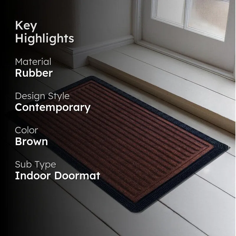 Stepsy Anti-Skid Rubber Rubber Door Mats - Brown media 2