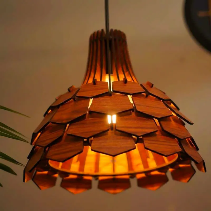 Bright Ideas Wooden Ceiling Lamp media 1
