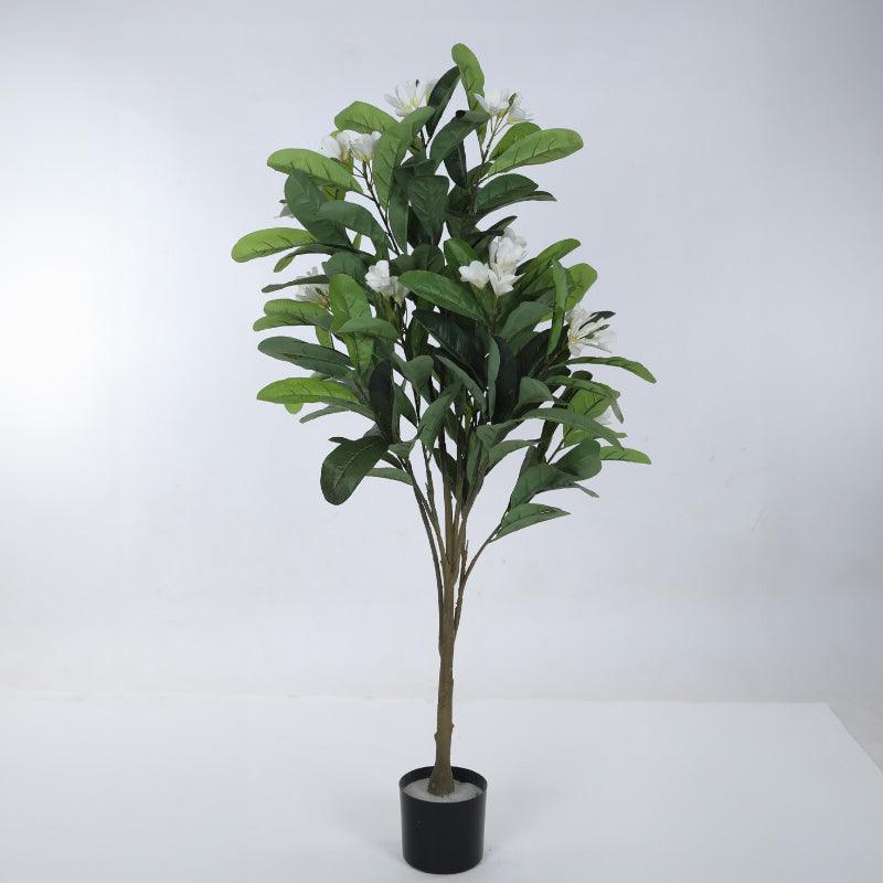Faux Frangipani Plant With Black Plastic Pot - 3.94 ft media 4