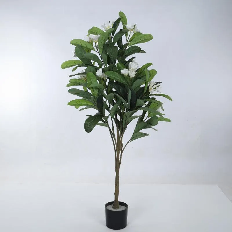 Faux Frangipani Plant With Black Plastic Pot - 3.94 ft media 4