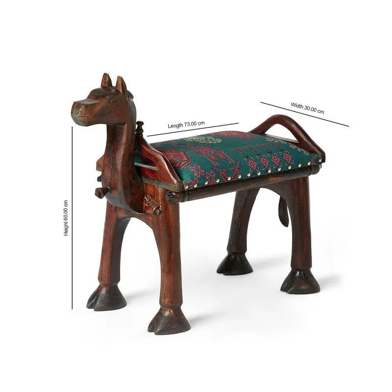 India Circus Acacia Wood Mirage Camel Pouffe media 7