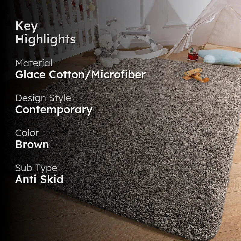 Vegas Luxe Micro Fiber Area Rug - Cocoa Brown media 2