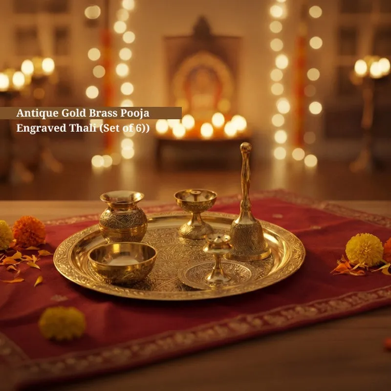 Divine Aarti Ritual Brass Pooja Thali media 5