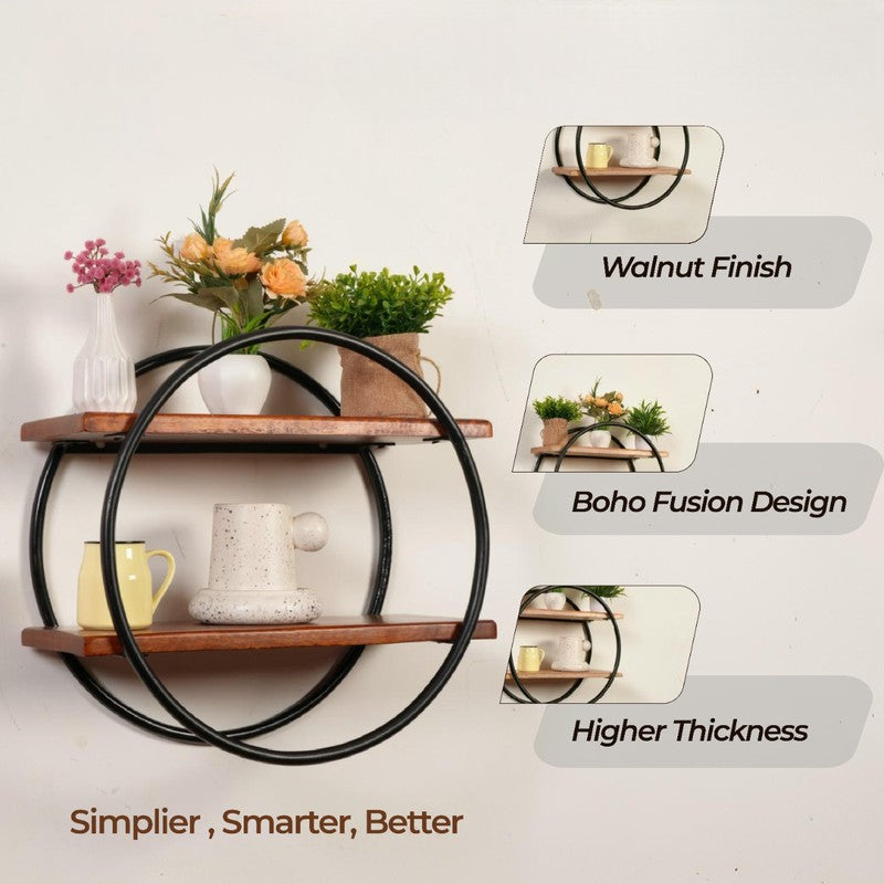 Astiron Boho Wall Mounted Rack with Wooden Shelves media 6