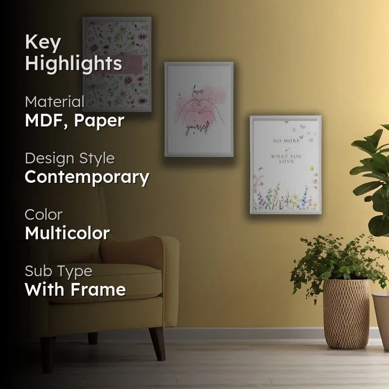 Love Script Paper Wall Painting With Frame - White media 2