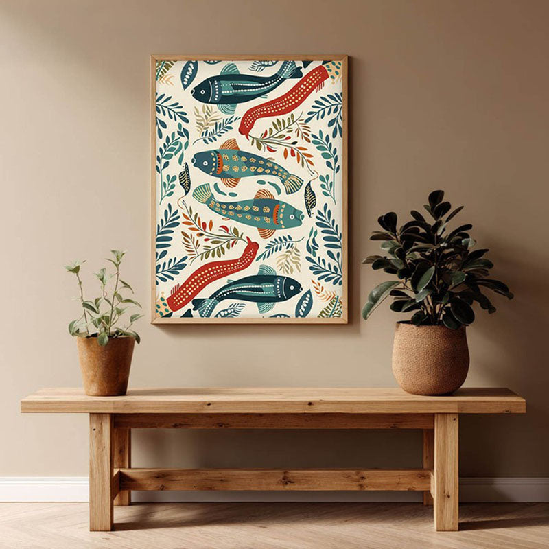Jalika Canvas Wall Painting With Brown Frame