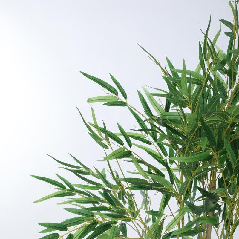 Faux Bamboo Plant With Black Plastic Pot (4.92 ft) - Dark Green image 5