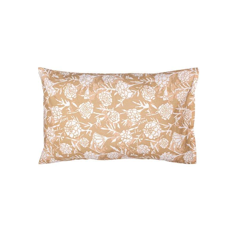 Genda Phool Cotton Bedsheet (Beige) - 144 TC media 4