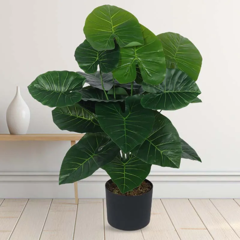 Faux Lush Rubber Fig Plant With Black Plastic Pot - 2.6 Feet media 3