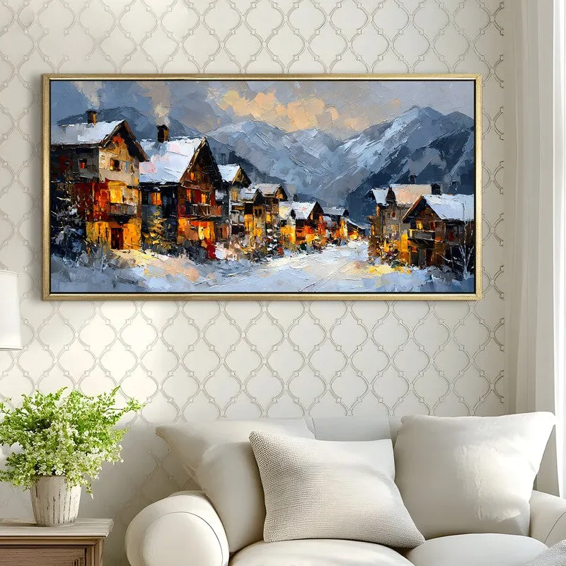 Hearthlight at Dusk Canvas Wall Painting With Frame media 4