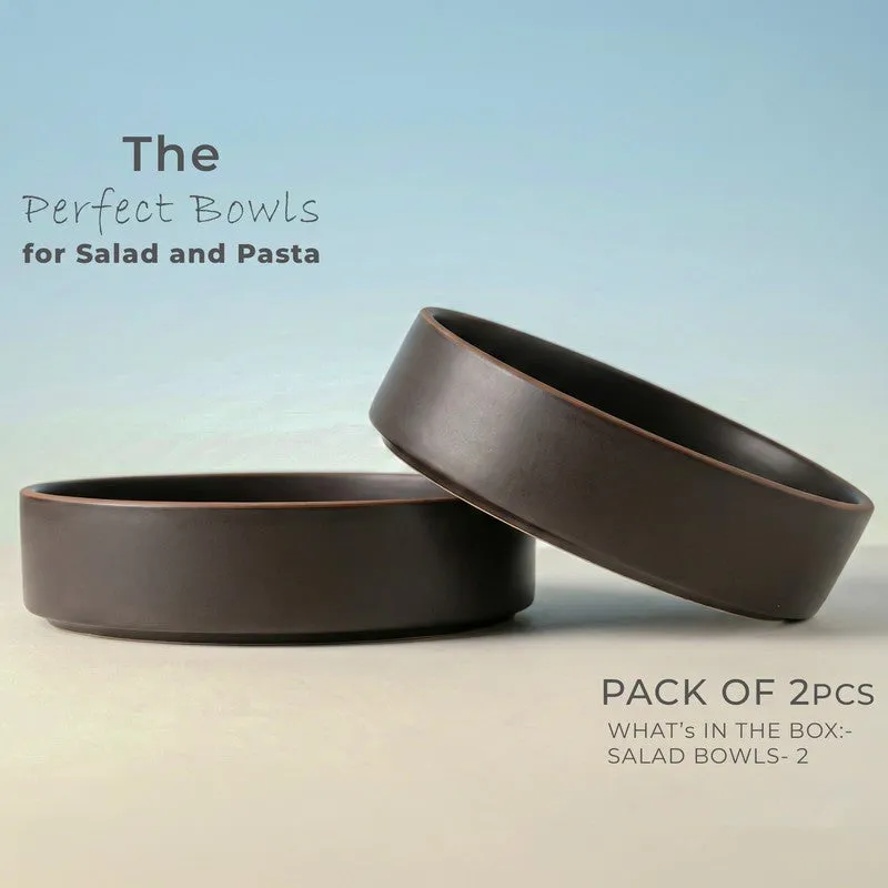 Salvo Ceramic Salad Bowl(700 mL Each) - Set Of Two media 4