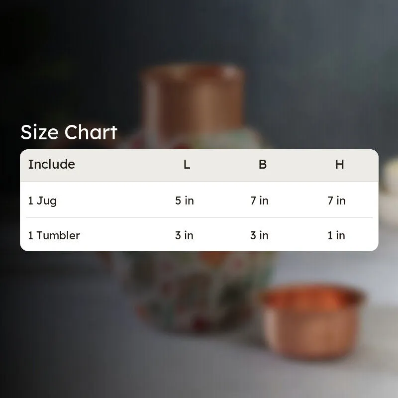 Petal & Plume Copper Jug with Tumbler - Two Piece Set media 7