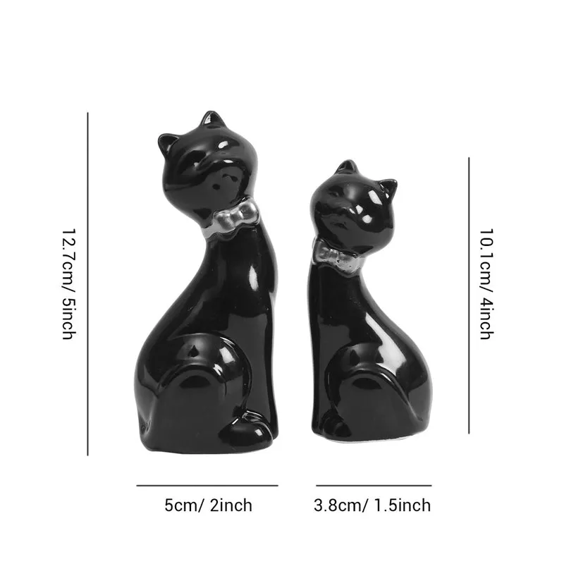 Kitty Duo Resin Showpiece (White & Orange) - Set Of Two media 5