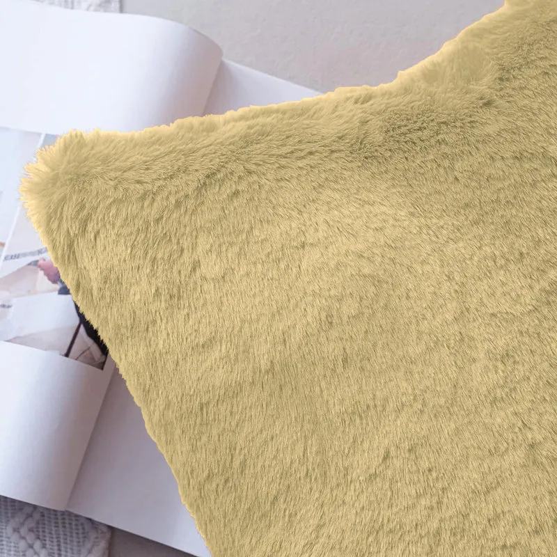 Fur Dual Cushion Cover Set (Gold) - Set Of Two media 6