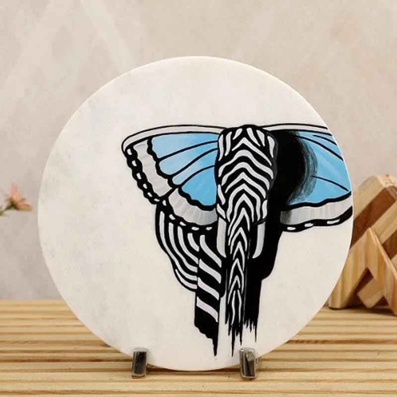Tusked Majesty Hand Painted Marble Showpiece media 1