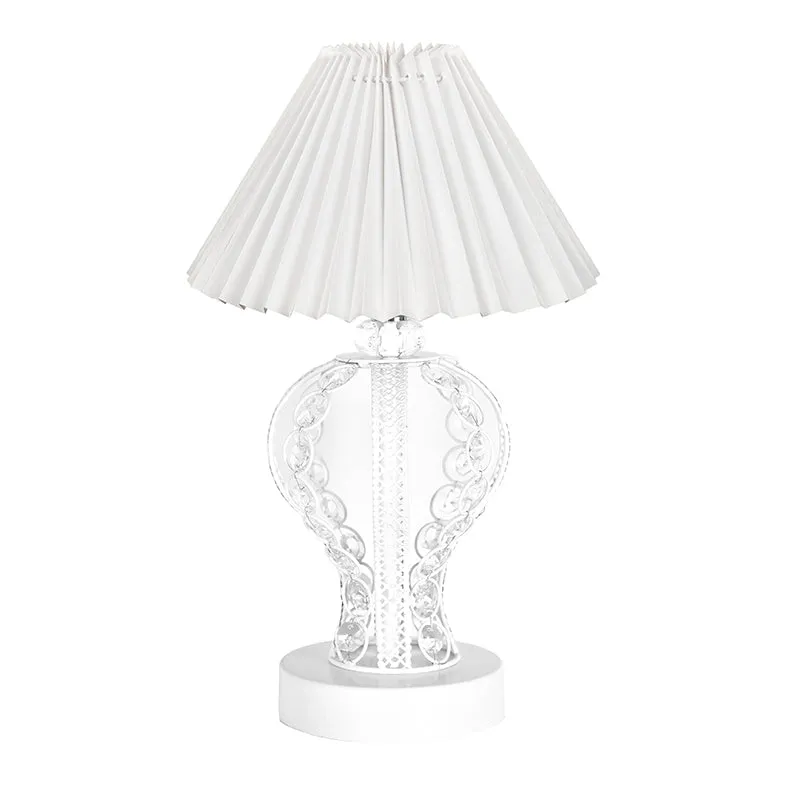 Irelle French Pleat Metal Table Lamp - White media 4