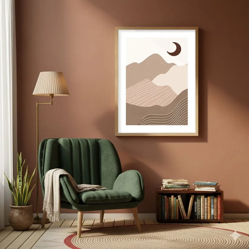 Pastel Solitude Canvas Wall Painting With Brown Frame media 6