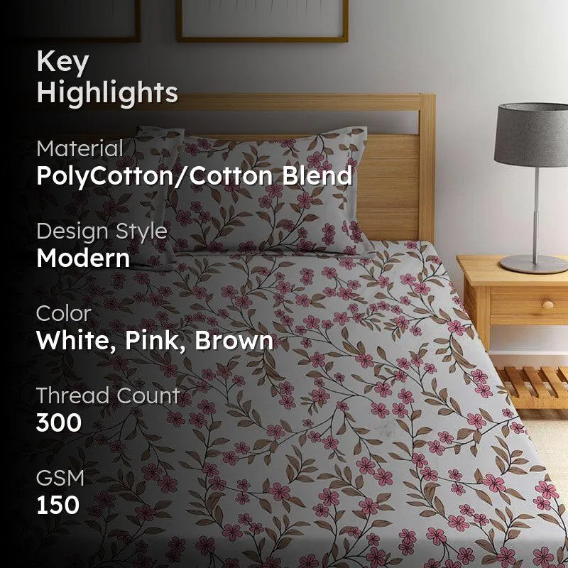 Floral Drama Bedsheet - 150 GSM media 2