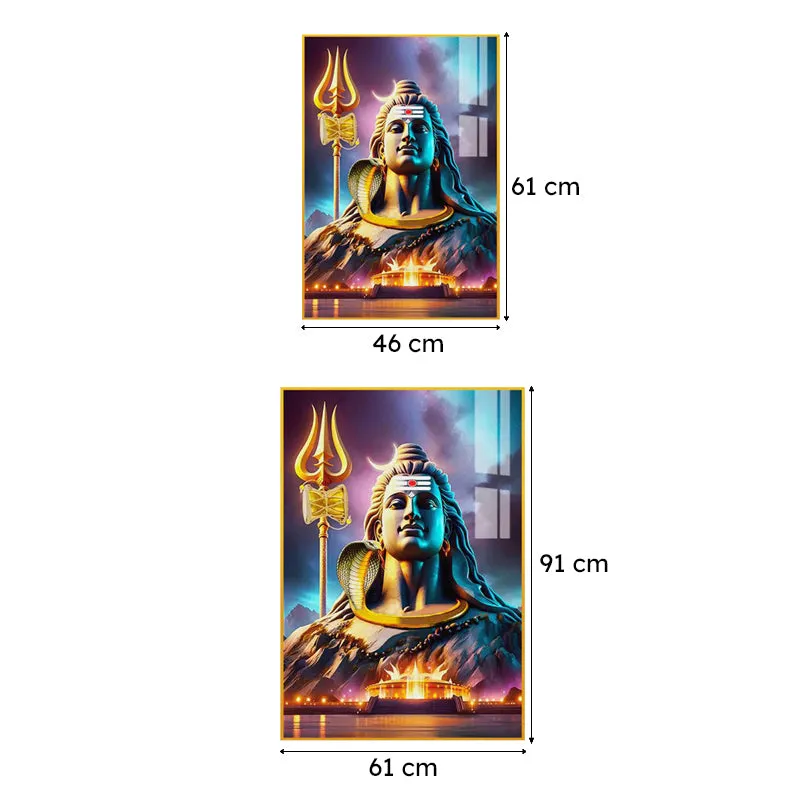 Cosmic Rudranath Spiritual Canvas Wall Art With Frame - Gold media 7