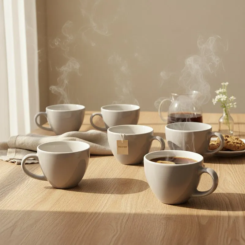Cozy Ceramic Tea Cup (80 mL Each) - Set Of Six media 1