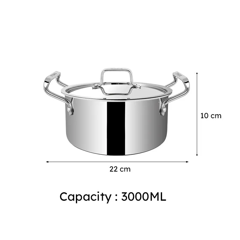 Core Craft Triply Cooking Pot With Lid - 3000 mL/9 Inch media 6