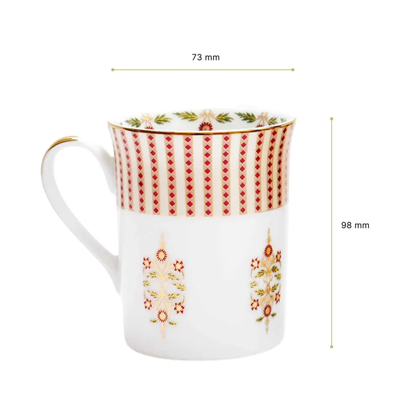 Gilded Classic 24k Gold Brushed Porcelain Coffee Mug (300 mL Each) - Set of Two media 8