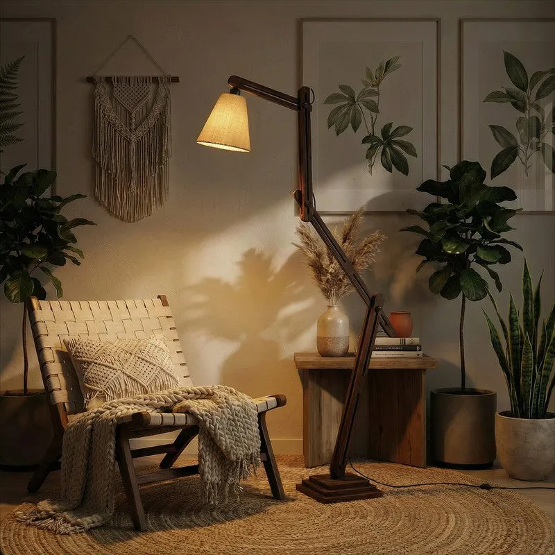 Kyros Jute and Wooden Floor Lamp media 3