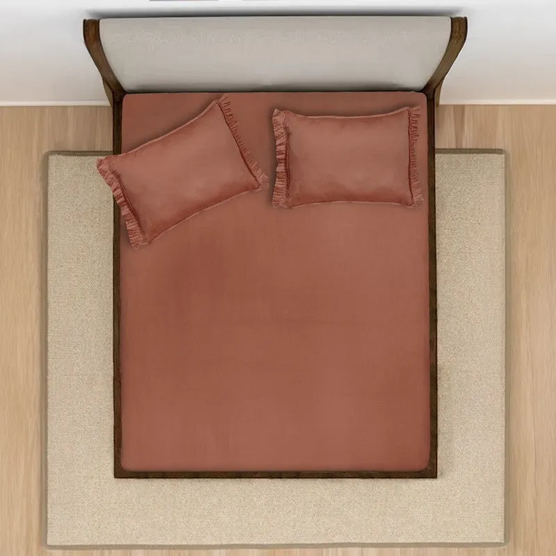 Mono Magic Cotton Bedsheet (Rust) - 300 TC media 3