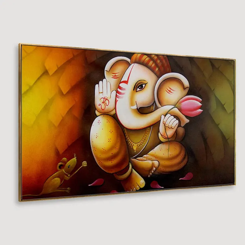 Auspicious Ganesha Canvas Wall Painting media 5
