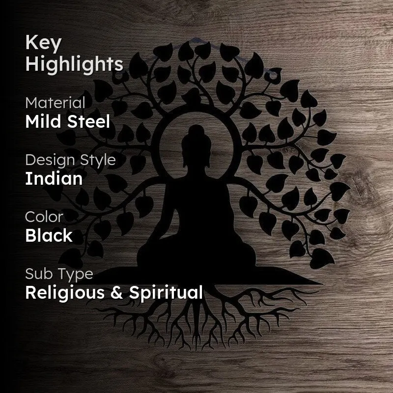 Buddha Meditating Mild Steel Wall Accent media 2