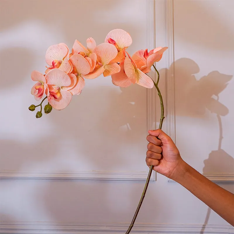 Faux Orchid Flower Stick (Peach) - 38 CM media 1
