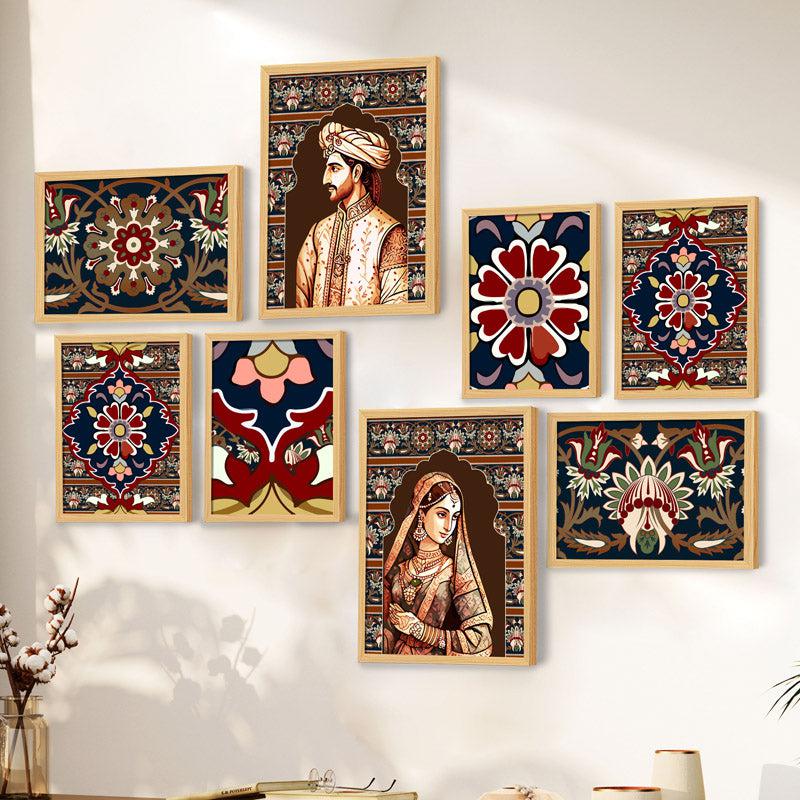 Jahapana Mughal Wall Art - Set Of Eight