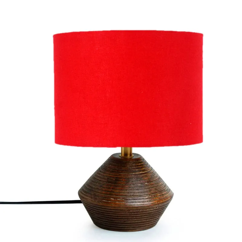 Yami Wooden Table Lamp - Brown,Red media 3