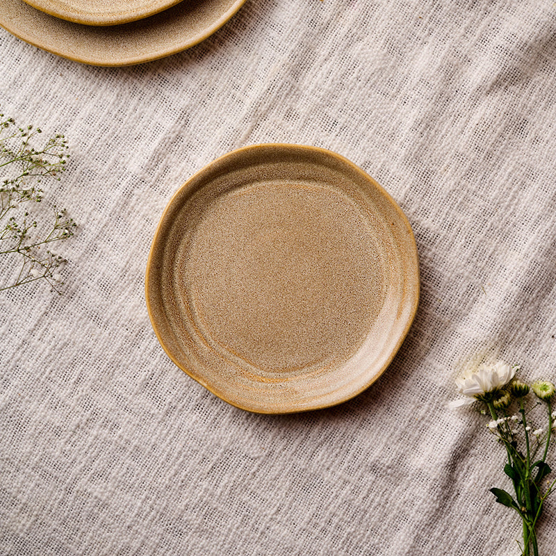 Cüraa  By YFL Home Rustic Facet & Flow Quarter Plate media 6