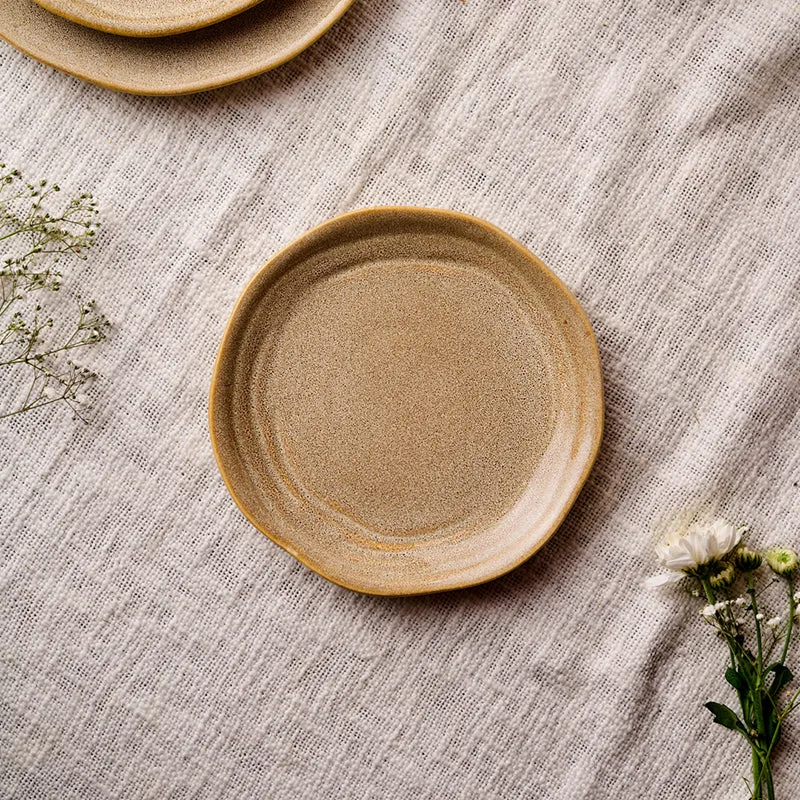 Cüraa  By YFL Home Rustic Facet & Flow Quarter Plate media 6