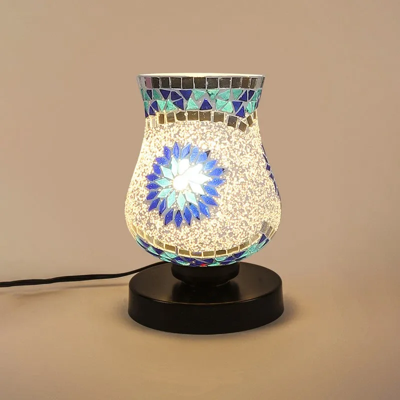 Blazeon Glass Table Lamp With Wooden Base - White media 6