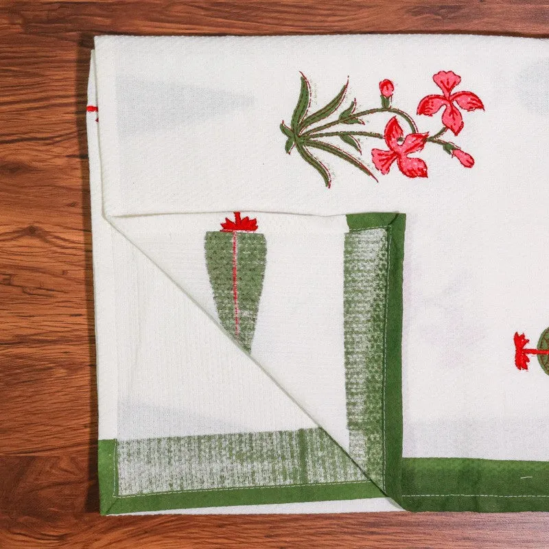 Tropical Bloom Cotton BathTowel - Green media 6